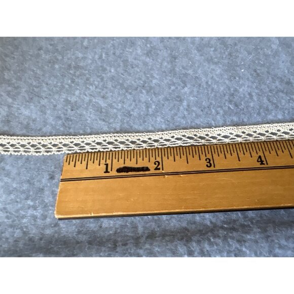 Delicate Cotton Crochet Lace Trim 1/2" wide Ivory Edging Sewing Crafts - 1 yard - Picture 2 of 5